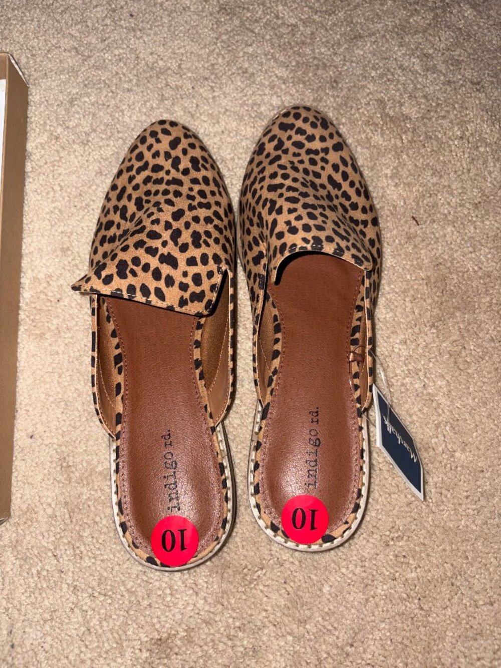 Indigo Rd. Hayze leopard print mule slides.